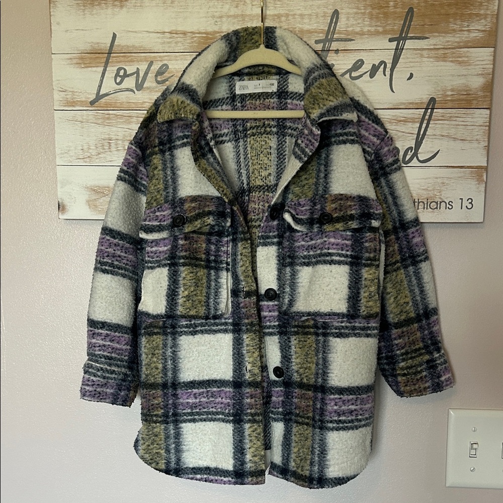 Zara Plaid Shacket Size 7